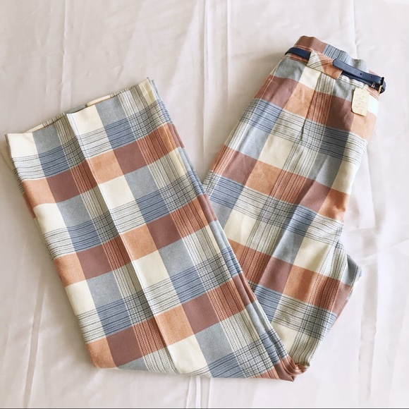 Pants - *NEW Vintage Plaid Belted Pants Size 26